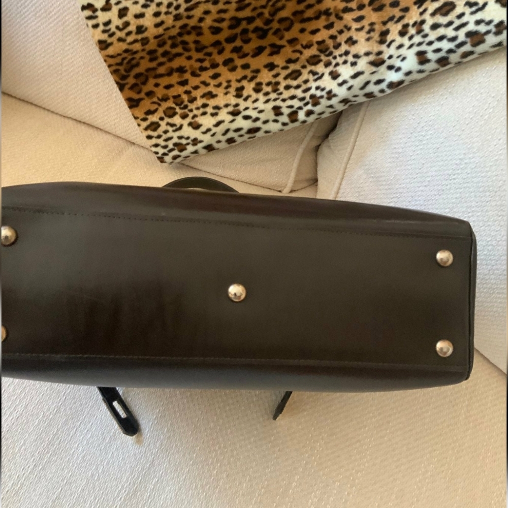 🦄 Vintage Made in Italy Boxcalf 32 Retourne Style Top Handle Lock Bag - Picture 9 of 16